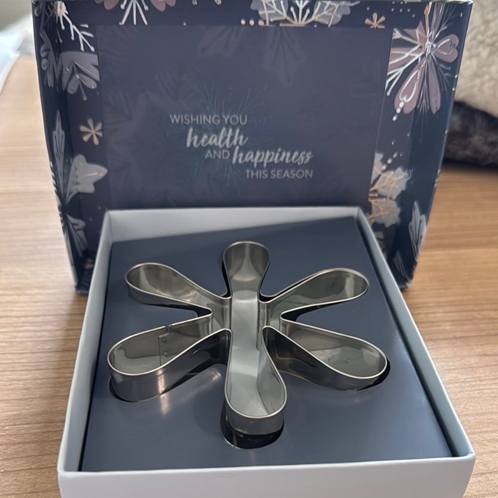 Erin Condren snowflake cookie cutter in gift box